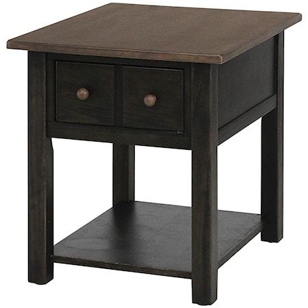 1 Drawer End Table with Faux Drawers