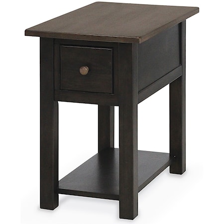 1 Drawer Chairside Table in Two-Tone Finish