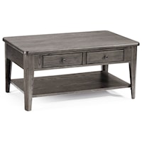 Small Scale Gray Cocktail Table with 2 Drawers