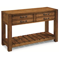 2-Drawer Sofa Table with Plank Detail and Heavy Distressing