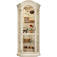 Panorama Corner Display Cabinet with Shaped Bonnet Top