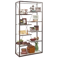 Point Loma Industrial Bookcase with Cantilevered Iron Shelves
