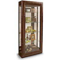 Alamance Curio Cabinet with Padded Leather Front Frame