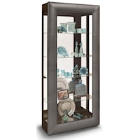 Alamance Curio Cabinet with Padded Leather Front Frame