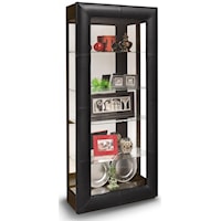 Alamance Curio Cabinet with Padded Leather Front Frame