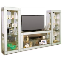 Altair I Bunching Entertainment Wall Unit with Sea Glass Front Frame