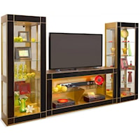 Altair II Bunching Entertainment Wall Unit in Antique Gold