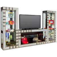 Aries Bunching Entertainment Wall Unit it Silver and Ebony Finish