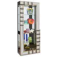 Aries Bunching Pier Cabinet in Two-Tone Silver and Ebony