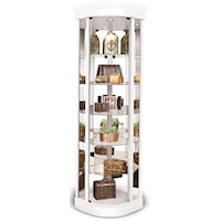 Auburage IV Curved Corner Cabinet with L.E.D. Lighting