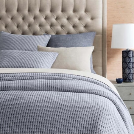 Pick Stitch Navy Coverlet Queen