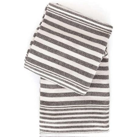 Rugby Stripe Charcoal Throw