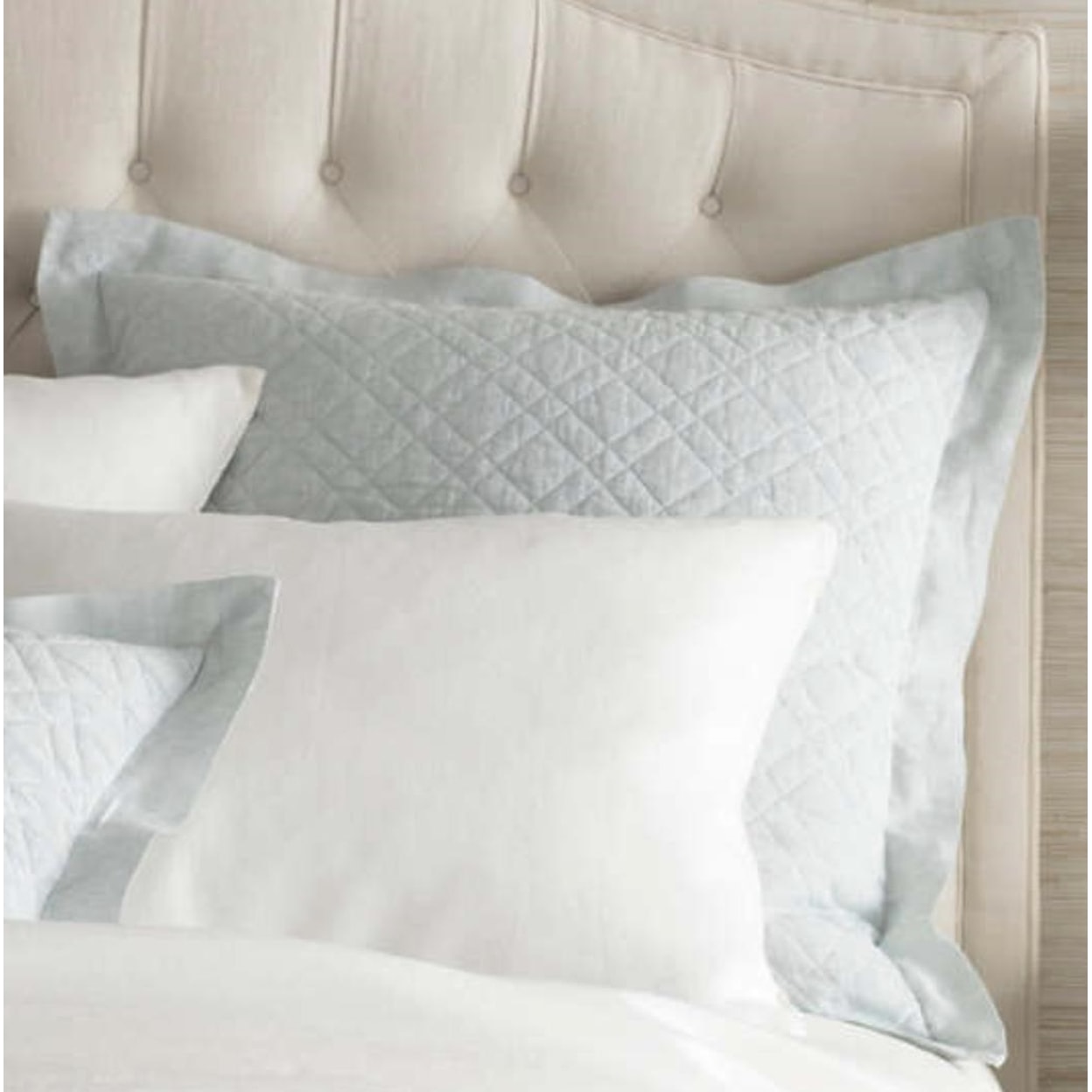 Pine Cone Hill Washed Linen Sky Sham - Euro