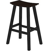 30" Saddle Bar Stool with Slat Design