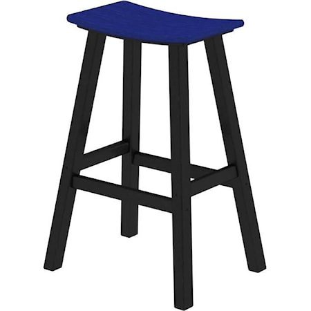 30" Saddle Bar Stool with Slat Design