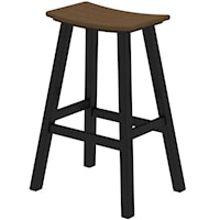 30" Saddle Bar Stool with Slat Design