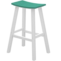 30" Saddle Bar Stool with Slat Design