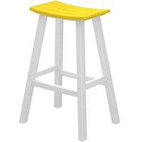 30" Saddle Bar Stool with Slat Design