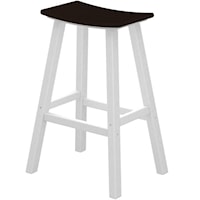 30" Saddle Bar Stool with Slat Design