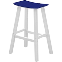 30" Saddle Bar Stool with Slat Design