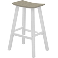 30" Saddle Bar Stool with Slat Design