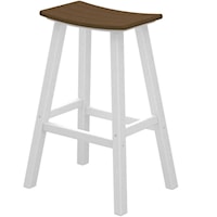 30" Saddle Bar Stool with Slat Design