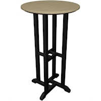 24" Round Bar Table with Slat Design