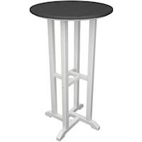 24" Round Bar Table with Slat Design