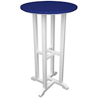 24" Round Bar Table with Slat Design