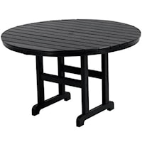 Round Dining Table with Slat Design