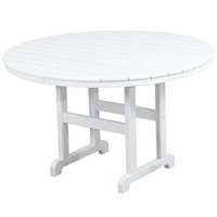 Round Dining Table with Slat Design