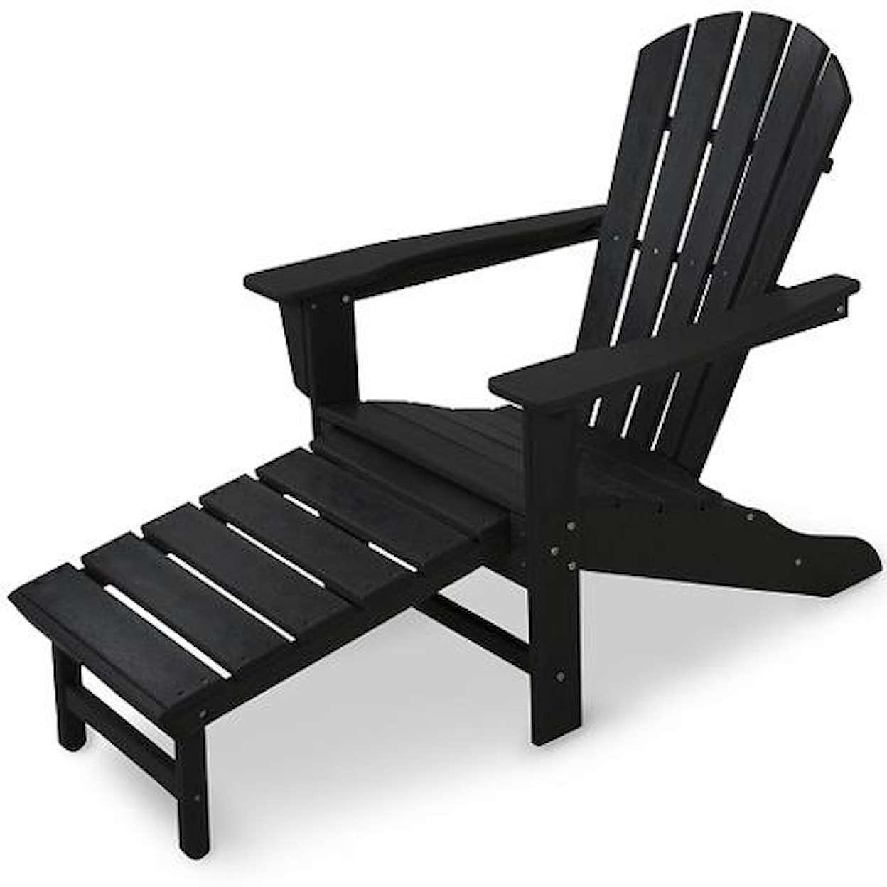 POLYWOOD Palm Coast Adirondack Lounge Chair w/ Hideaway Ottoman