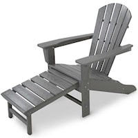 Adirondack Lounge Chair with Hideaway Ottoman and Slat Design