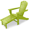 POLYWOOD Palm Coast Adirondack Lounge Chair w/ Hideaway Ottoman