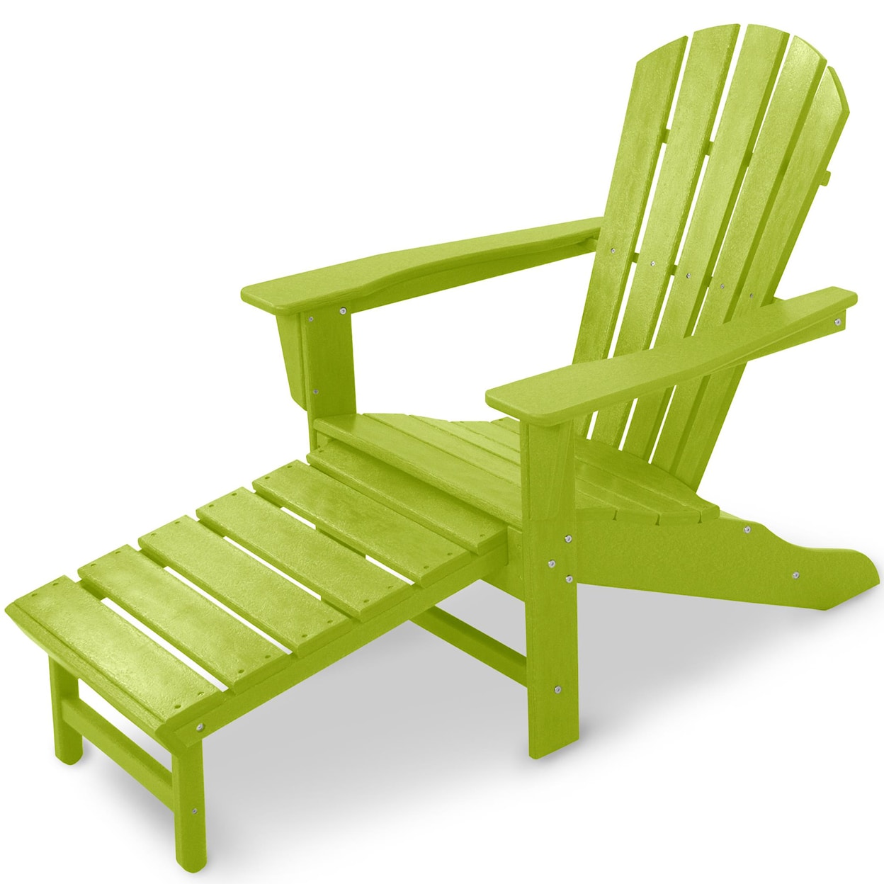 POLYWOOD Palm Coast Adirondack Lounge Chair w/ Hideaway Ottoman