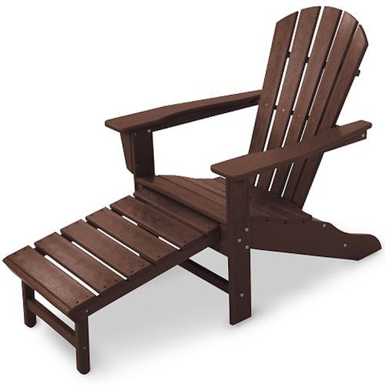 POLYWOOD Palm Coast Adirondack Lounge Chair w/ Hideaway Ottoman