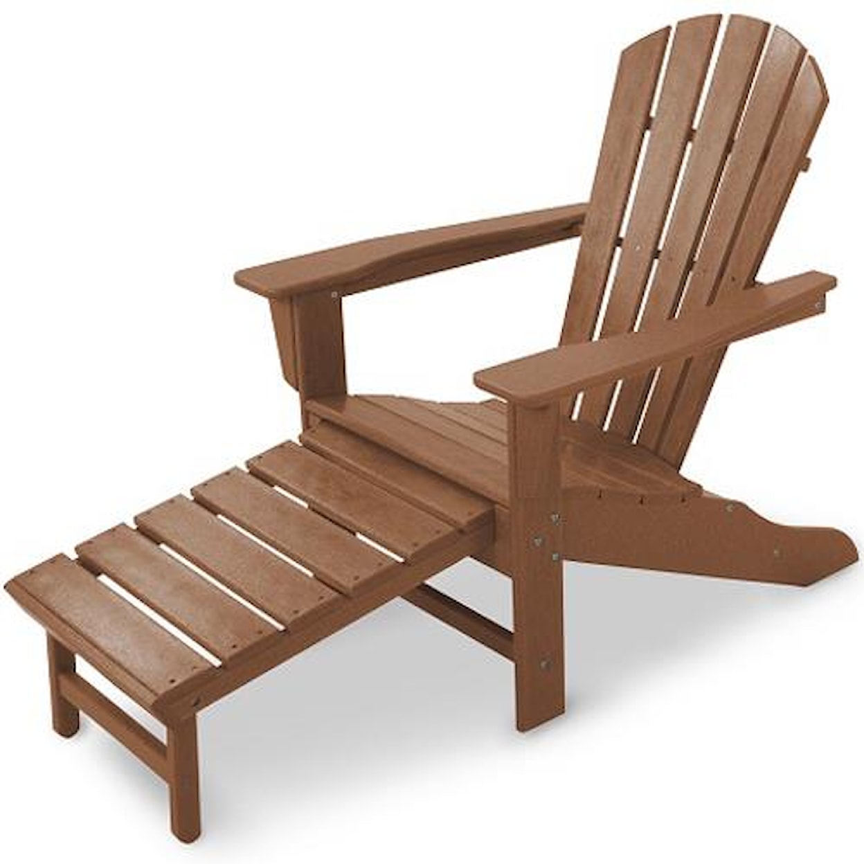 POLYWOOD Palm Coast Adirondack Lounge Chair w/ Hideaway Ottoman