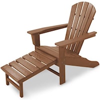 Adirondack Lounge Chair with Hideaway Ottoman and Slat Design