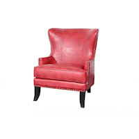 Traditional Upholstered Wing Chair with Nailhead Trim