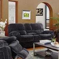 Casual Reclining Love Seat with Console and Cup Holders