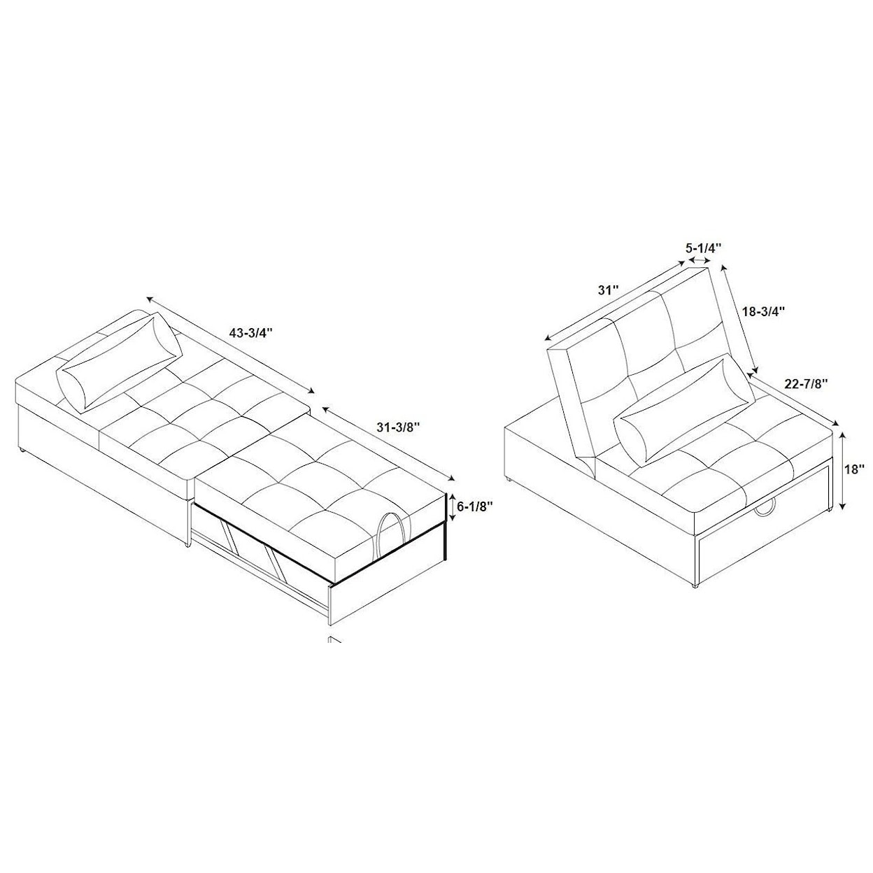 Powell 172101G Sleeper Chair