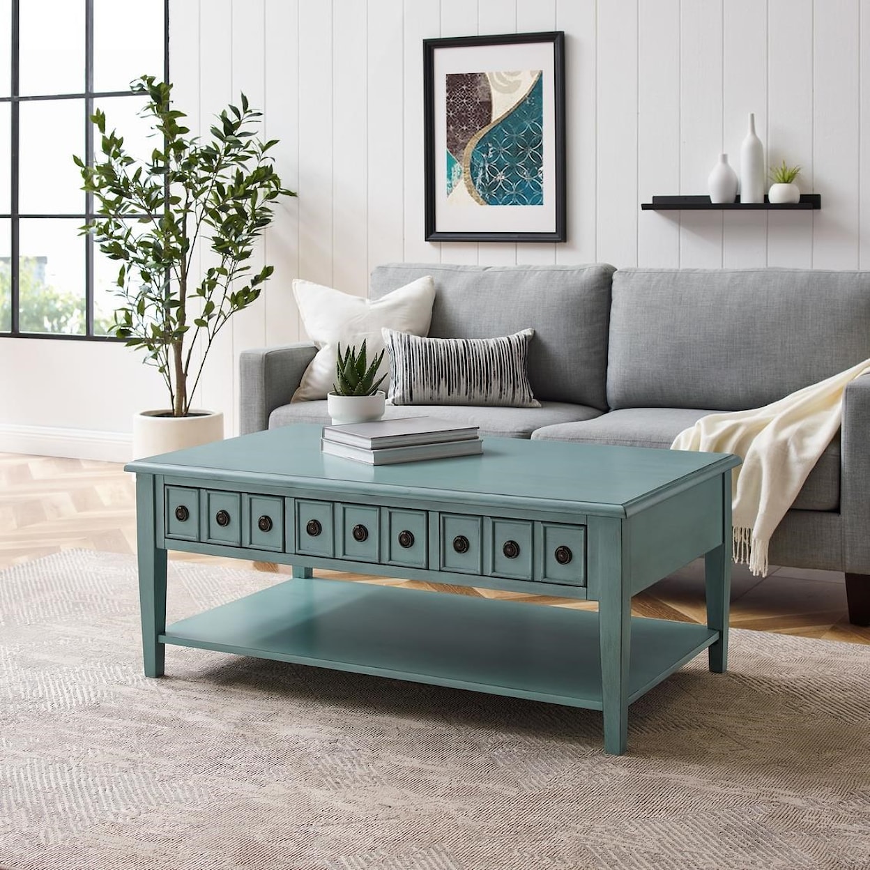 Powell 19A8213 TEAL TEAL COCKTAIL TABLE