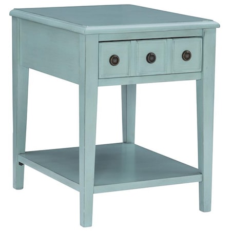 TEAL END TABLE