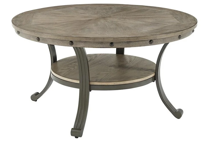 19D202 FRANKLIN PEWTER Round Cocktail Table by Powell at Furniture Fair - North Carolina