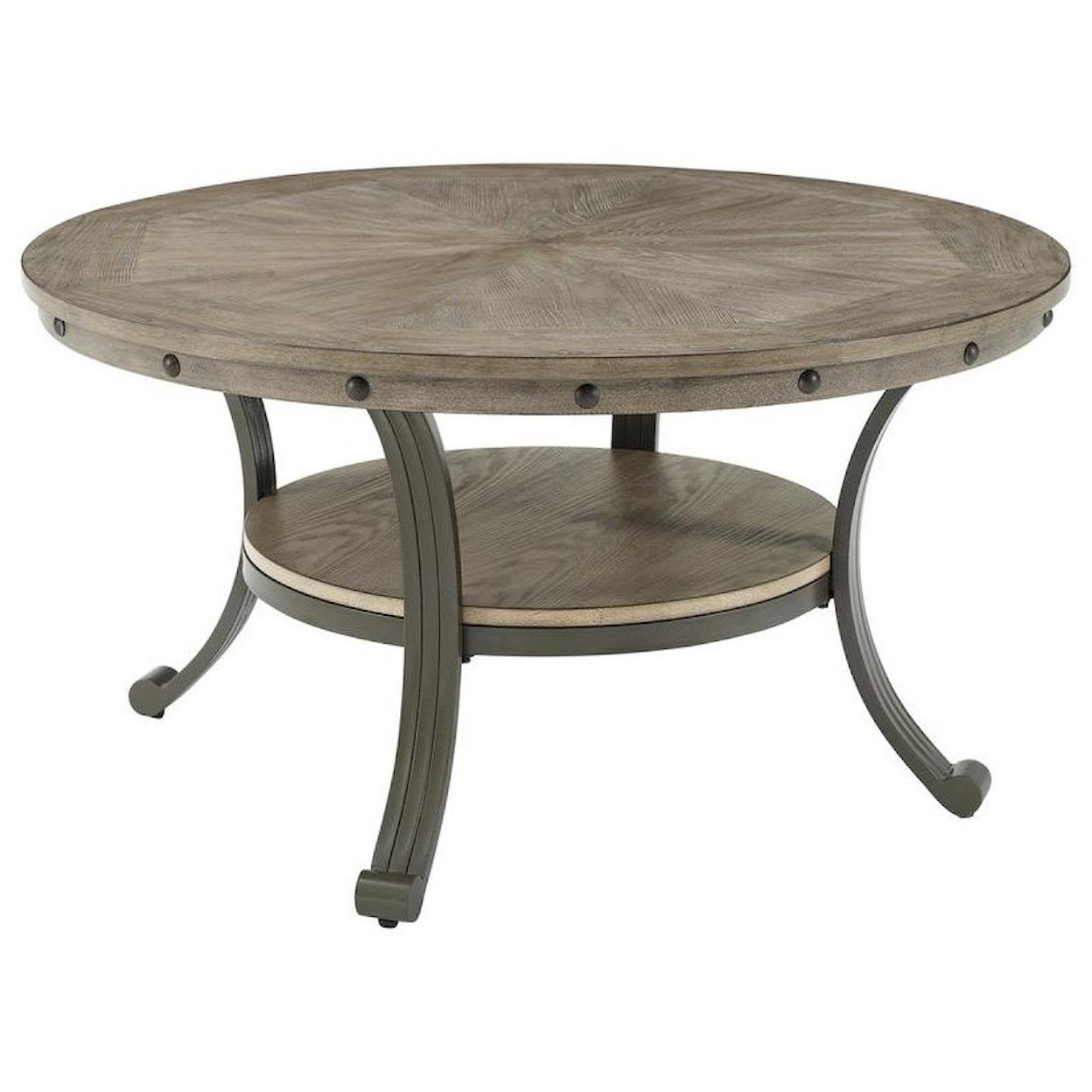 Powell 19D202 FRANKLIN PEWTER Round Cocktail Table