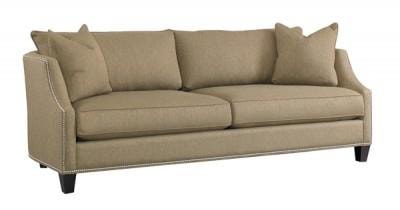 Transitional Sofa with Sloping Track Arms