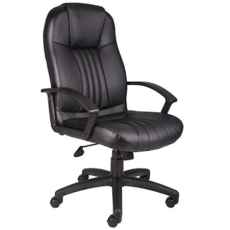 Black LeatherPlus Executive Chair with Ergonomic Seating