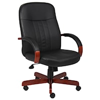 LeatherPlus Upholstered Exectutive Chair with Adjustable Seat Height and Lumbar Support