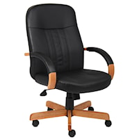 LeatherPlus Upholstered Exectutive Chair with Adjustable Seat Height and Lumbar Support