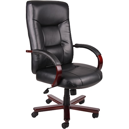 Black Italian Leather Executive Chair